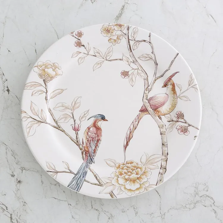 Alora Ironstone Bird Print Dinner Plate